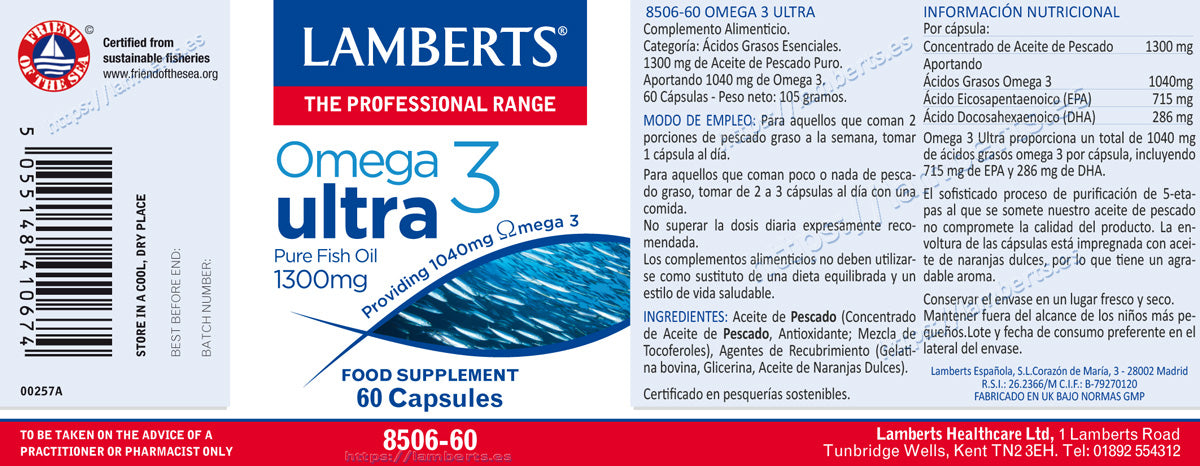 Lamberts Omega 3 Ultra 60 Cápsulas