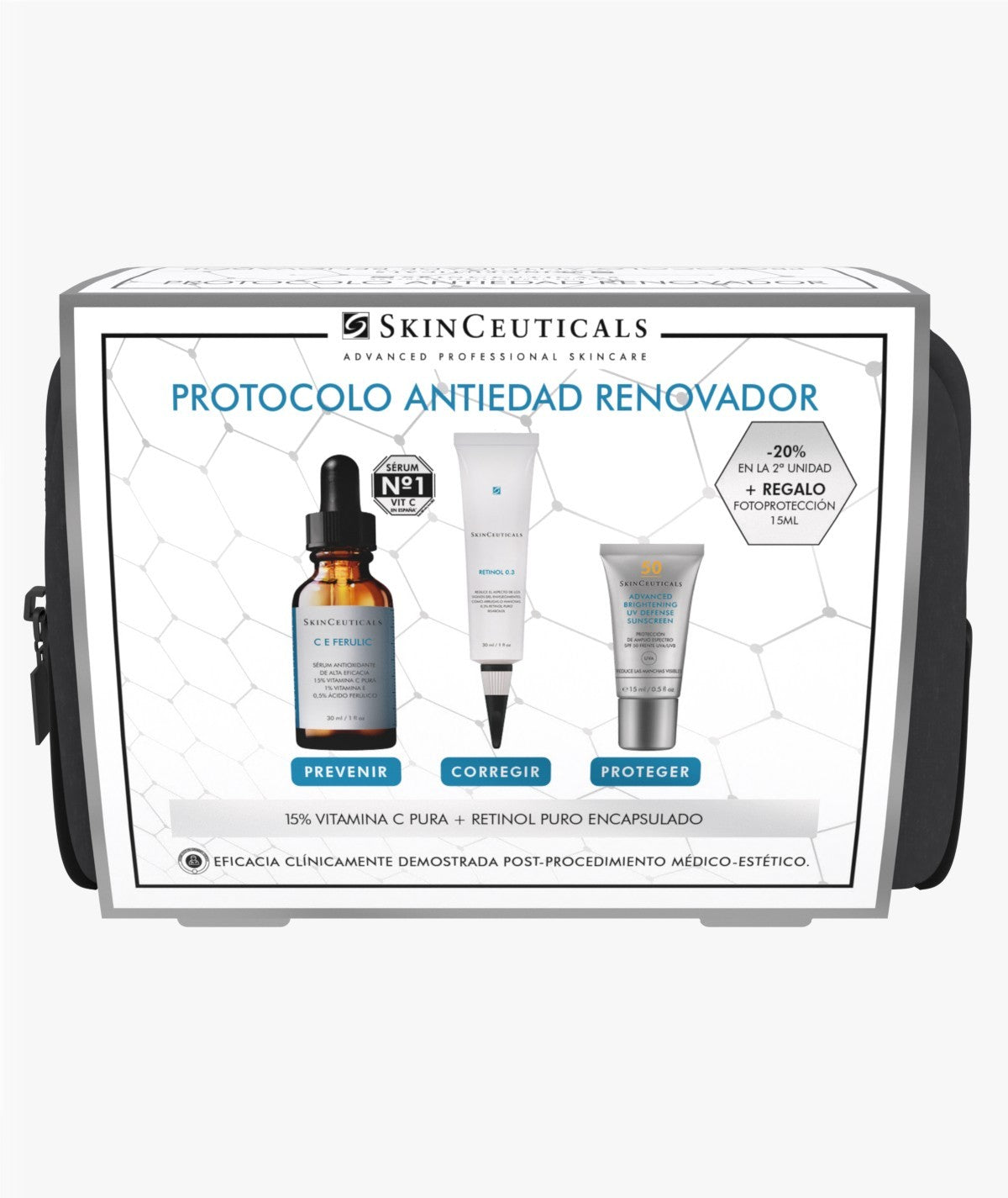 PACK PROMOCIONAL Skinceuticals CE FERULIC 30mL + Retinol 0,3 30mL + Advanced Brightening