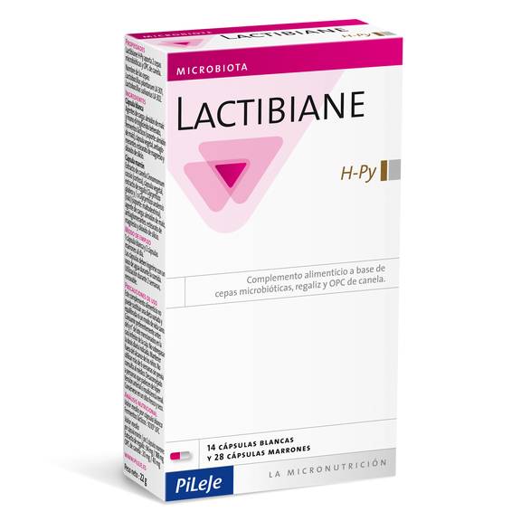 Pileje Lactibiane H-Py 14 cápsulas blancas y 28 cápsulas marrones
