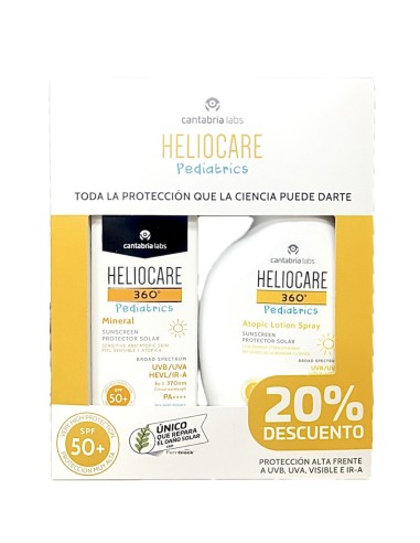 Pack Heliocare Pediatrics Mineral + Lotion Spray 20%