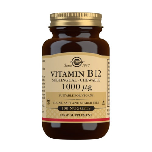 Solgar Vitamina B12 1000 μg (Cianocobalamina) 100 comprimidos sublinguales - masticables